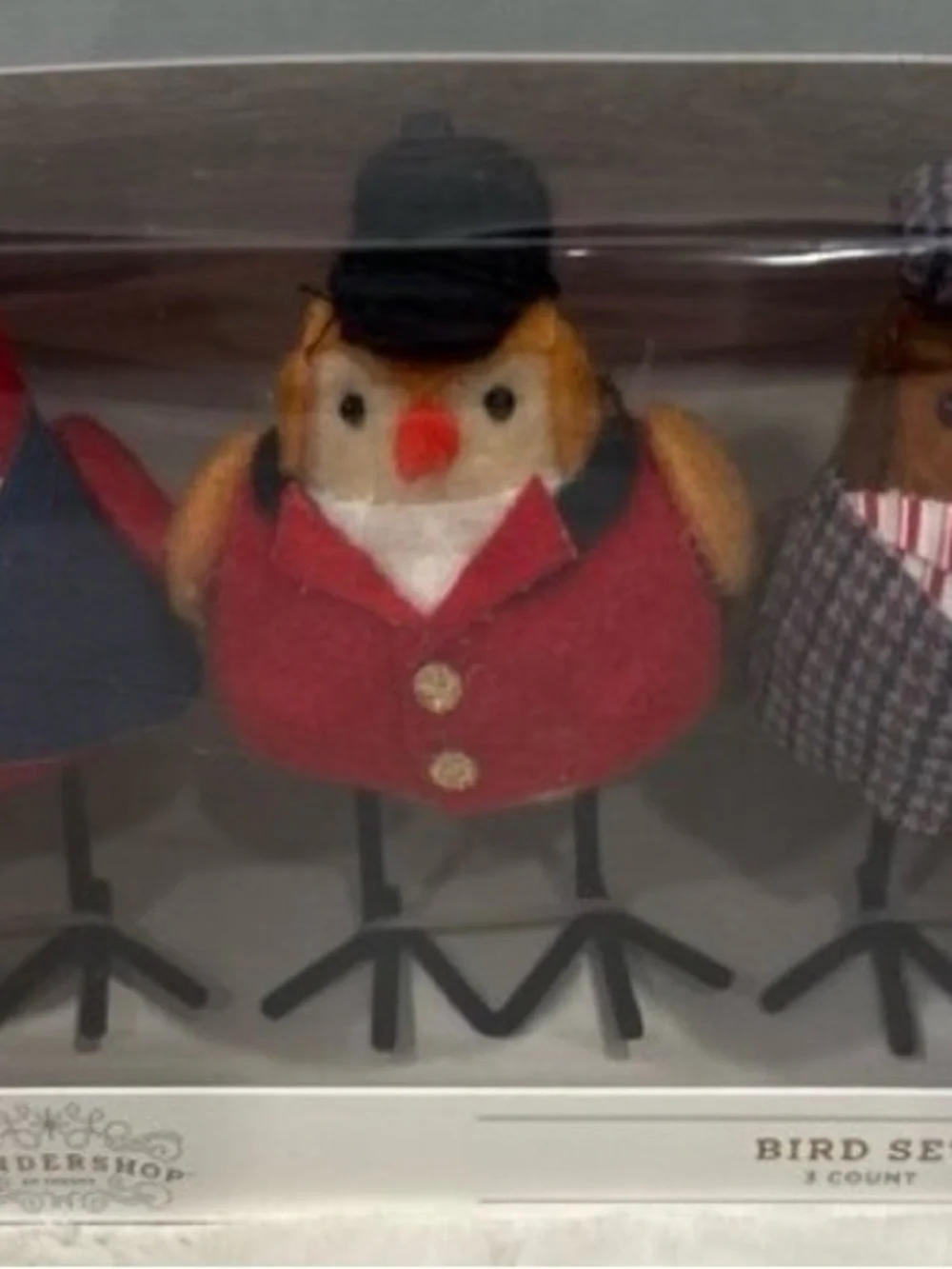 Wondershop 3 Plush Bird Set Darling Holiday Winter Decorations - Picture 3 of 5
